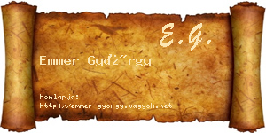 Emmer György névjegykártya